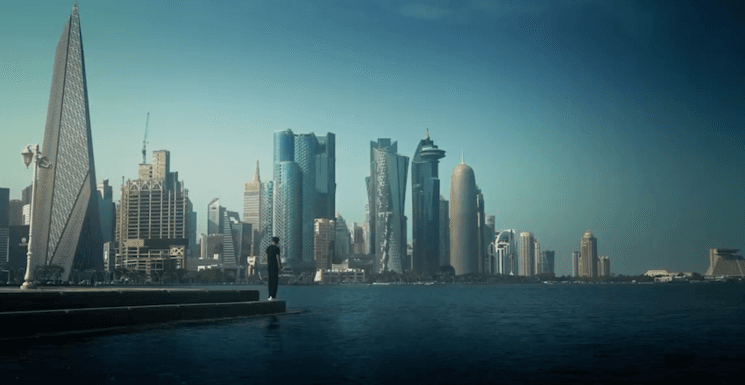 Vue Doha quartier d'affaire et mer