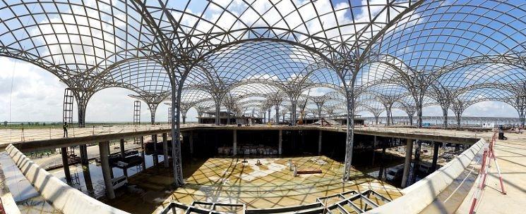 vue panoramique aéroport en construction