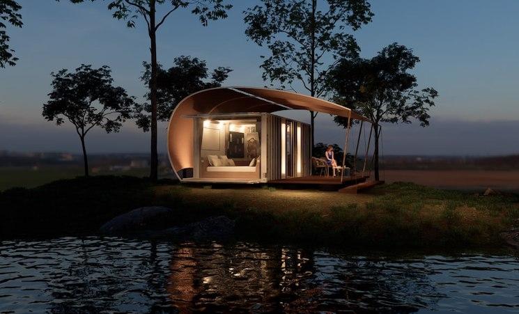 Container sur une rivière