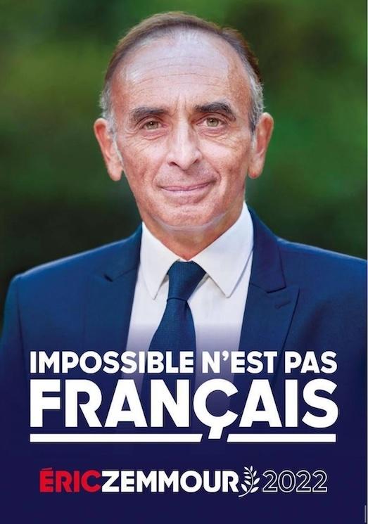 Affiche du programme d'Eric Zemmour