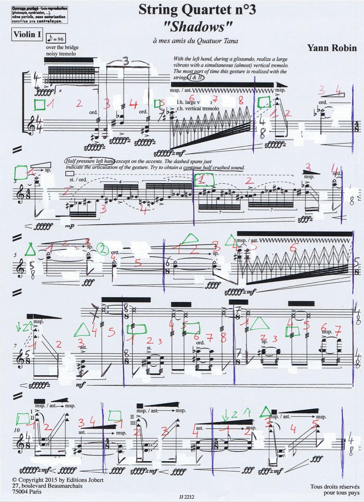 (c) 2015 éditions Jobert - Quatuor TANA