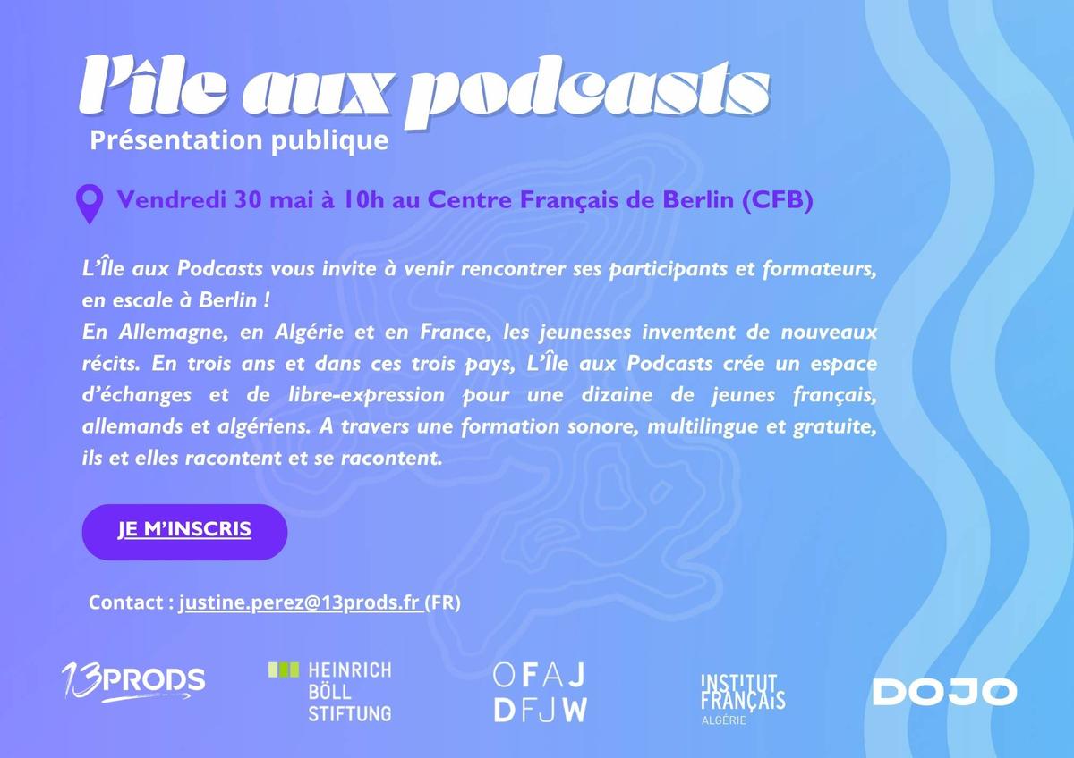 Affiche l'île aux podcasts