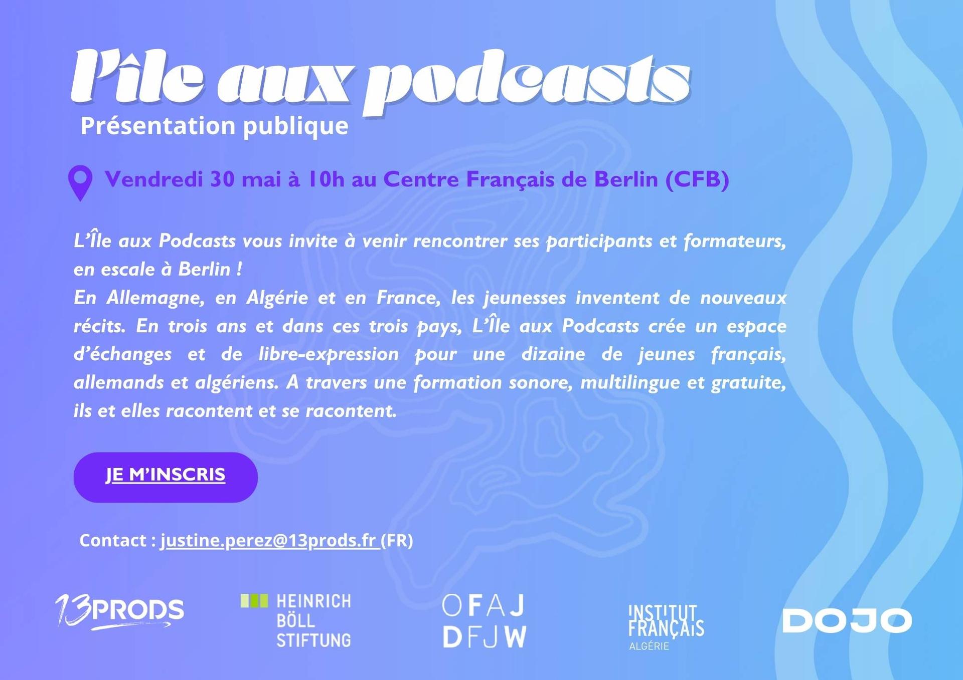 Affiche l'île aux podcasts