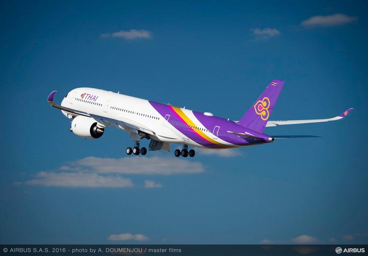 2-750-First A350 XWB delivery to Thai Airways - taking off(