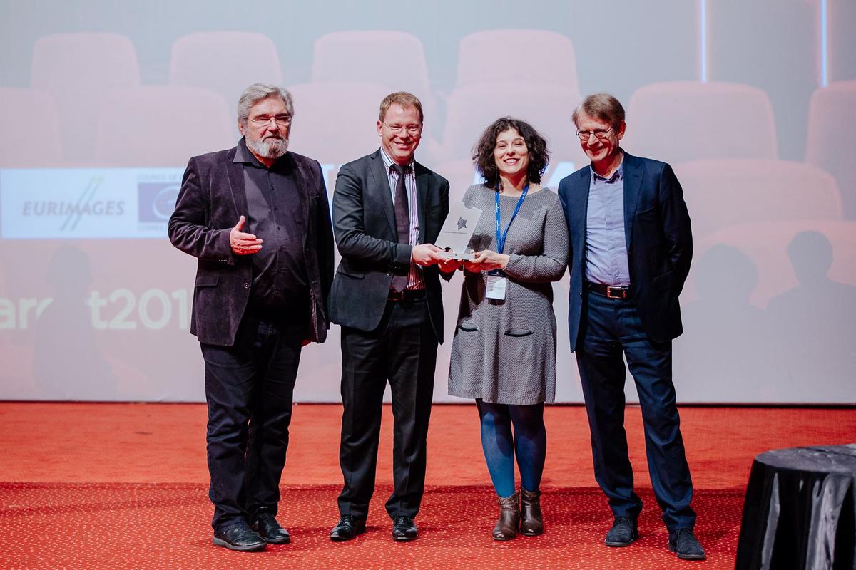 Nico Simon, presedinte Europa Cinemas, Christophe Gigaudaut, director IFR, Boglarka Nagy, programator Cinema Elvire Popesco, Claude-Eric Poiroux, director general Europa Cinemas; credits Ionut Dobre