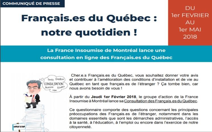Insoumis, Consultation des Français.es du Québec, Montréal
