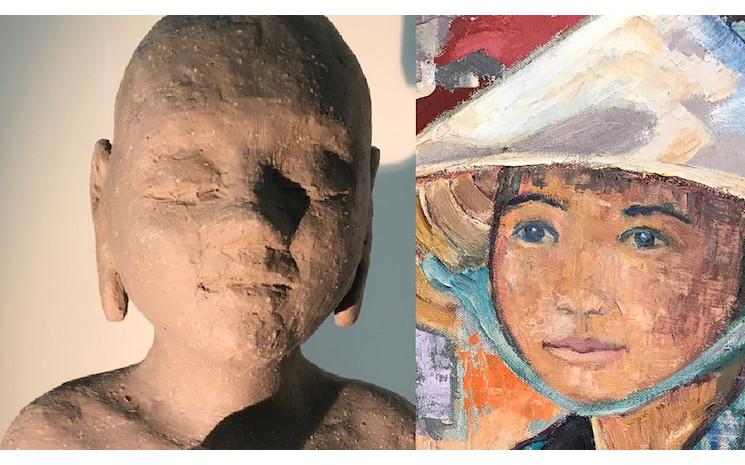 sculpture et peinture exposition Hong Kong Véronique Desjonquères et Gaëlle Schoebel