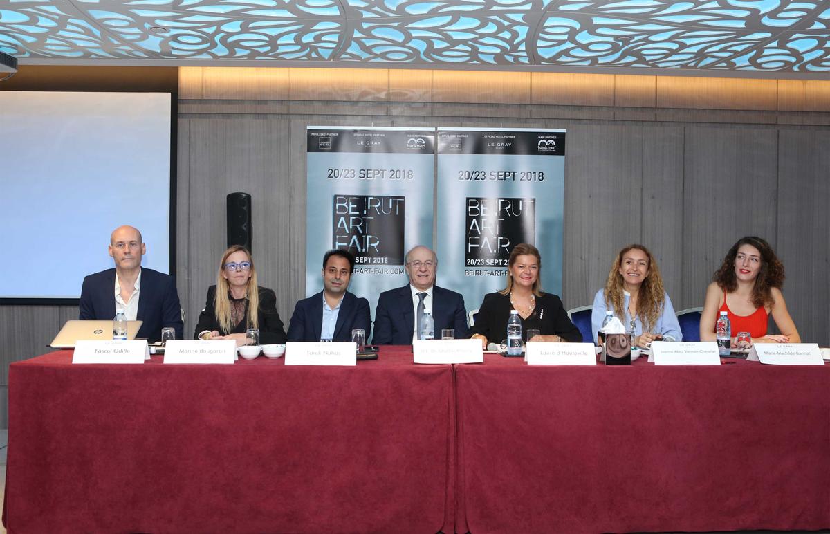 Pascal Odille, Marine Bougaran, Tarek Nahas, S.E. Dr. Ghattas Khoury, Laure d'Hauteville, Joanna Abou Sleiman-Chevalier, Marie-Mathilde Gannat, Beirut Art Fair