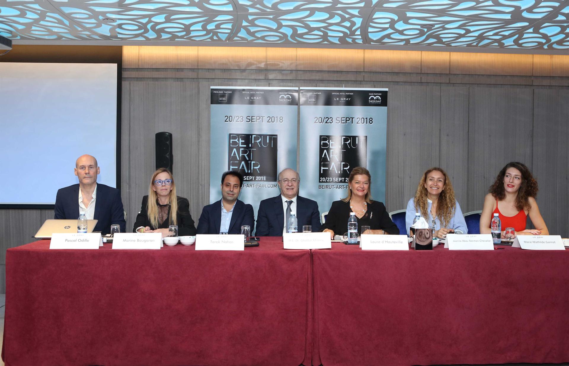 Pascal Odille, Marine Bougaran, Tarek Nahas, S.E. Dr. Ghattas Khoury, Laure d'Hauteville, Joanna Abou Sleiman-Chevalier, Marie-Mathilde Gannat, Beirut Art Fair