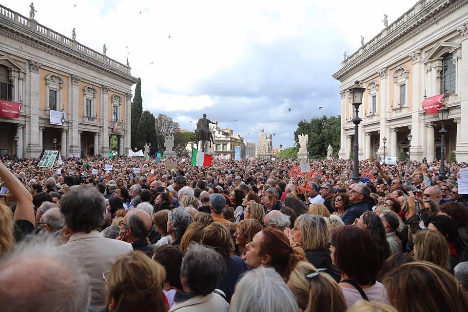 Manifestation Rome Citoyens Services publics