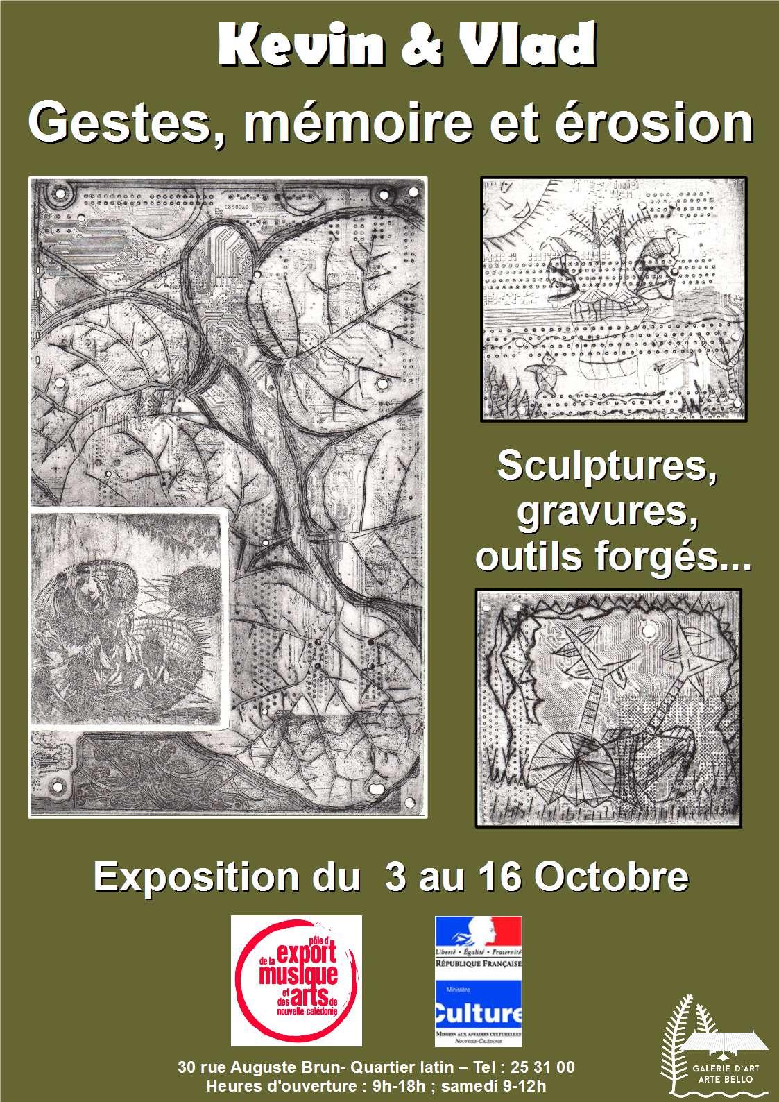 "Gestes, mémoire et érosion", Kévin et Vlad expo Nouméa