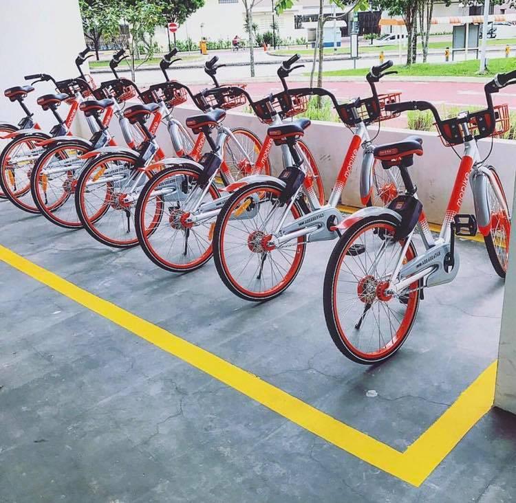 Vélos partagés, Aires stationnement, QR code, Singapour