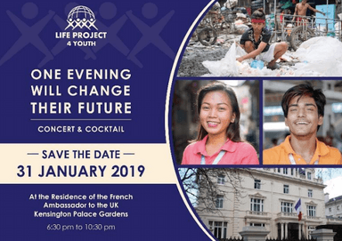 Soirée ambassade Londres Life Project 4 Youth association caritatif