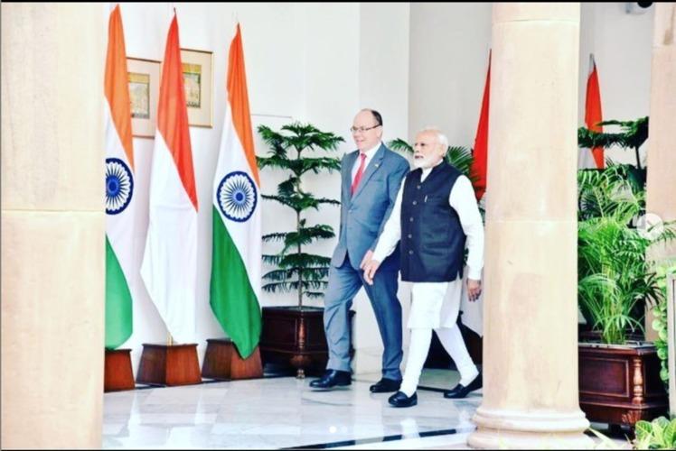 Albert II de Monaco et Narendra Modi