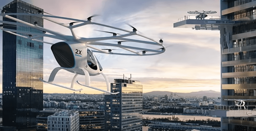 Capture d'écran 20INSOLITE - Des taxis volants bientôt à l’aéroport de Francfort19-02-24 Volocopter Plans To Build An Air Taxi Station Next Year NeoScribe