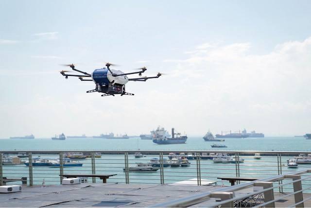 Drone, Airbus, Livraison, Bateaux, Singapour