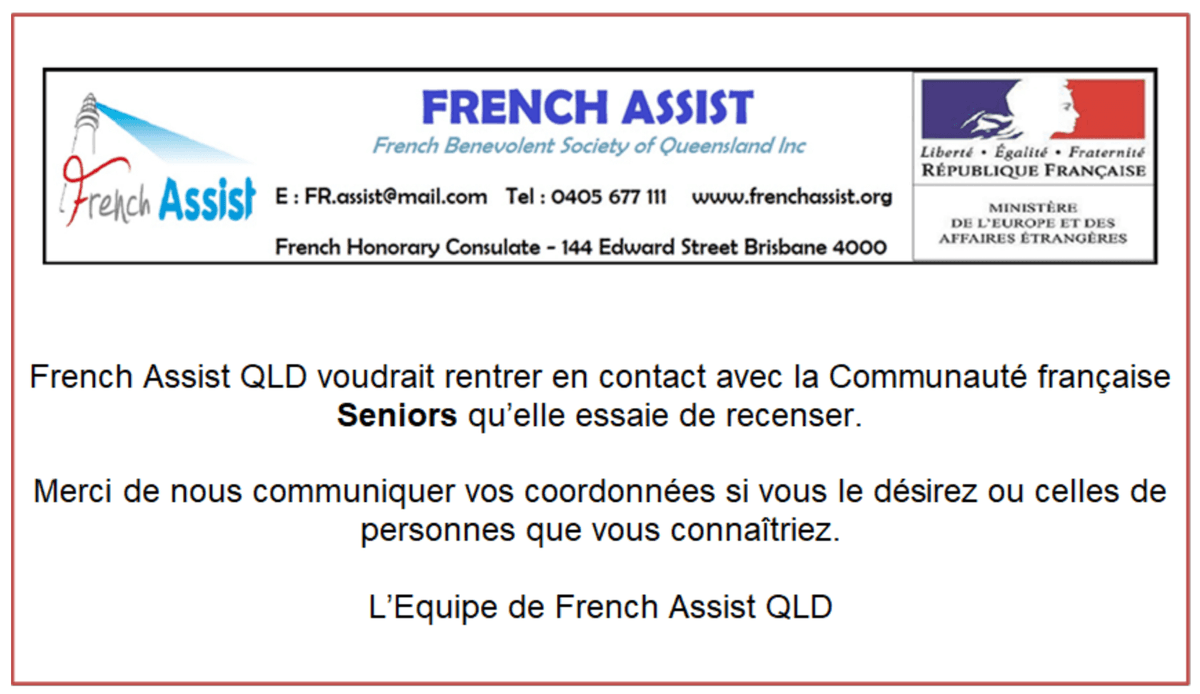 recensement french assist brisbane