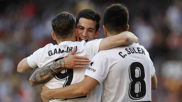 les trois buteurs du jour pour le valencia Gameiro Soler et Mina