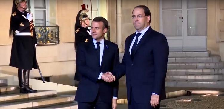 Emmanuel Macron reçoit Youssef Chahed