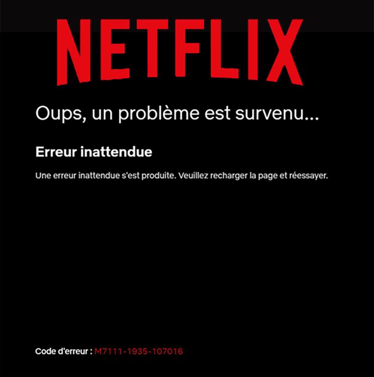 Netflix Panne Mondiale 21 Novembre 2019