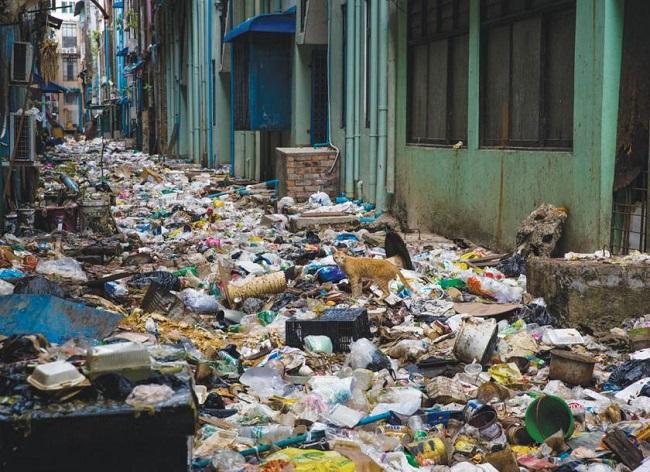 tri selectif a Yangon en Birmanie