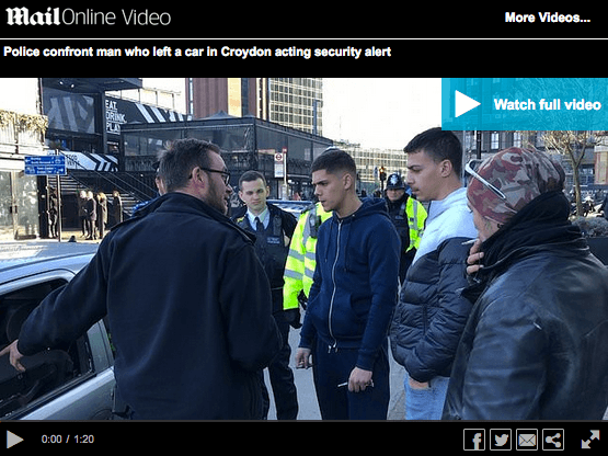 voiture d'un roumain abandonnée à Londres gare d'East Croydon évacuée par les autorités