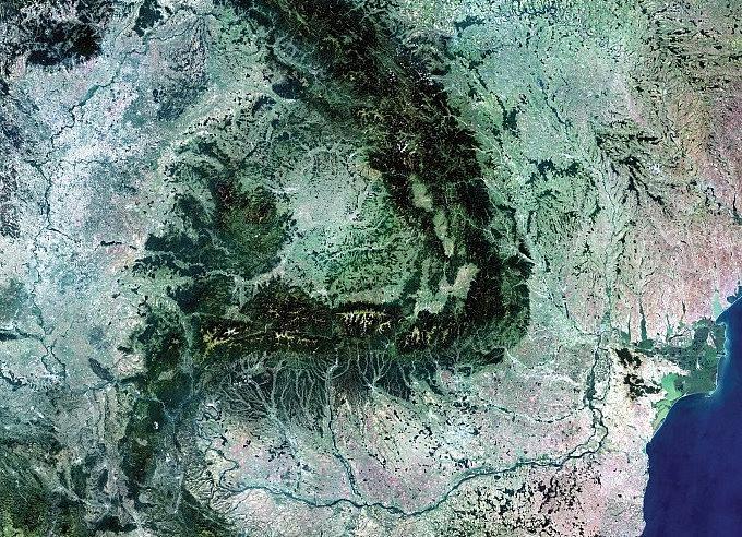 hoto satelite de la Roumanie vue de l'espace