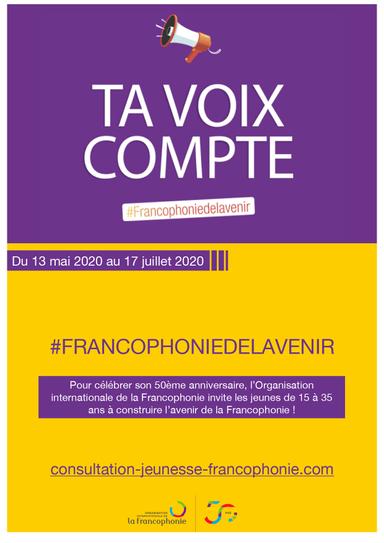 Affiches Francophonie Grande consultation des jeunes « La Francophonie de l’avenir"