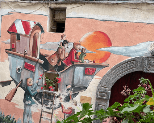 Valogno village street art Rome