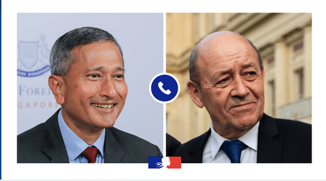 Jean-Yves Le Drian et Vivian Balakrishnan
