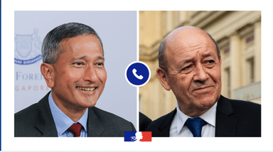 Jean-Yves Le Drian et Vivian Balakrishnan