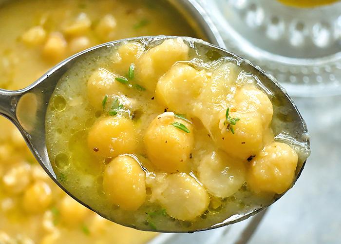 Grece soupe econoùique pois chiches