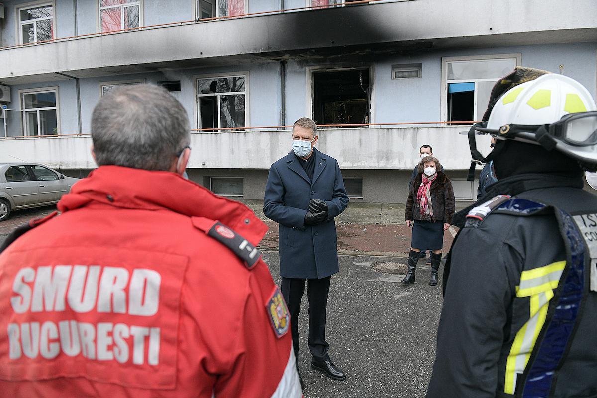 Incendie bucarest hôpital président