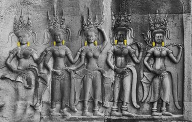 DEVATAS ANGKOR VAT PENDANTS D'OREILLES