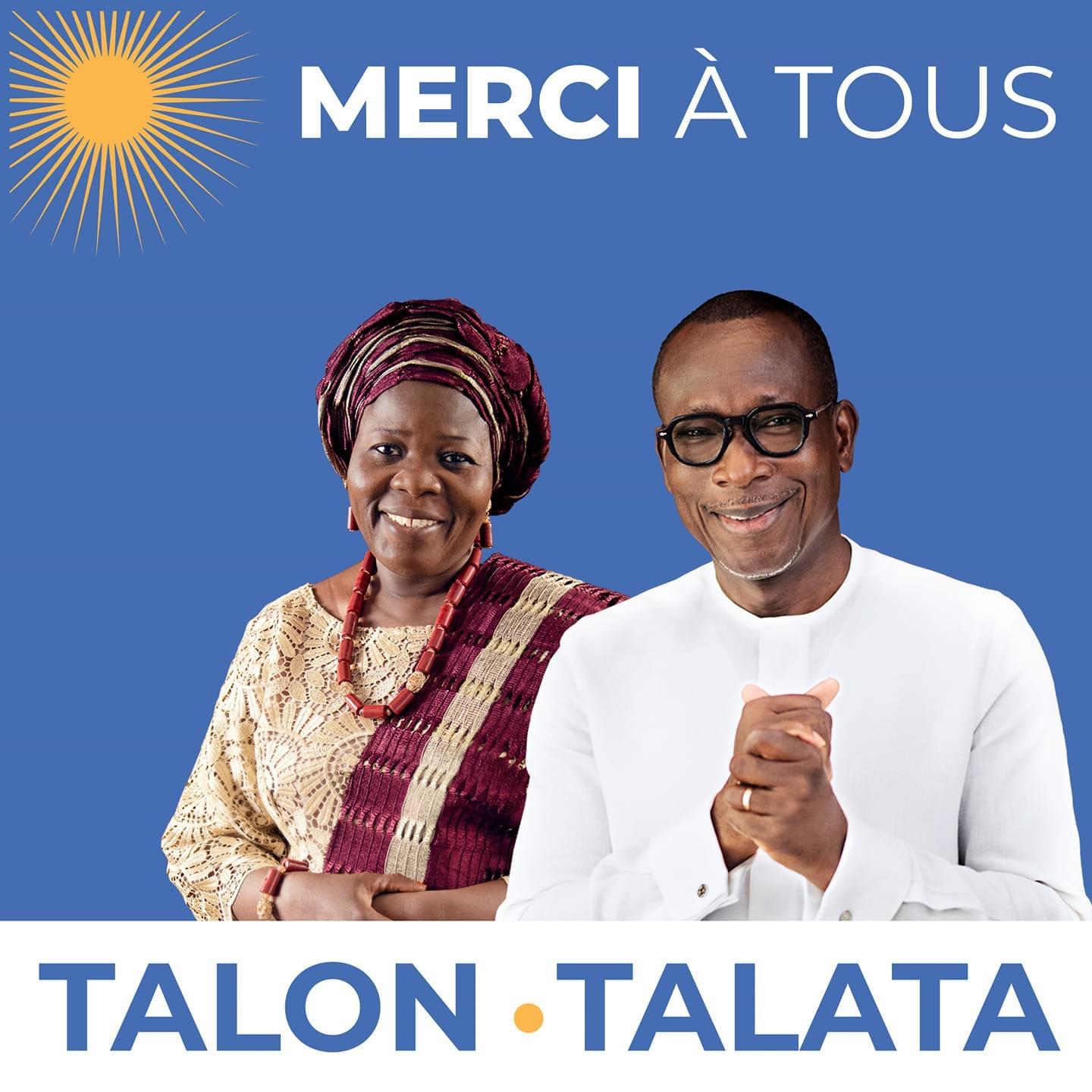 Affiche de remerciements pour l’élection de Patrice Talon