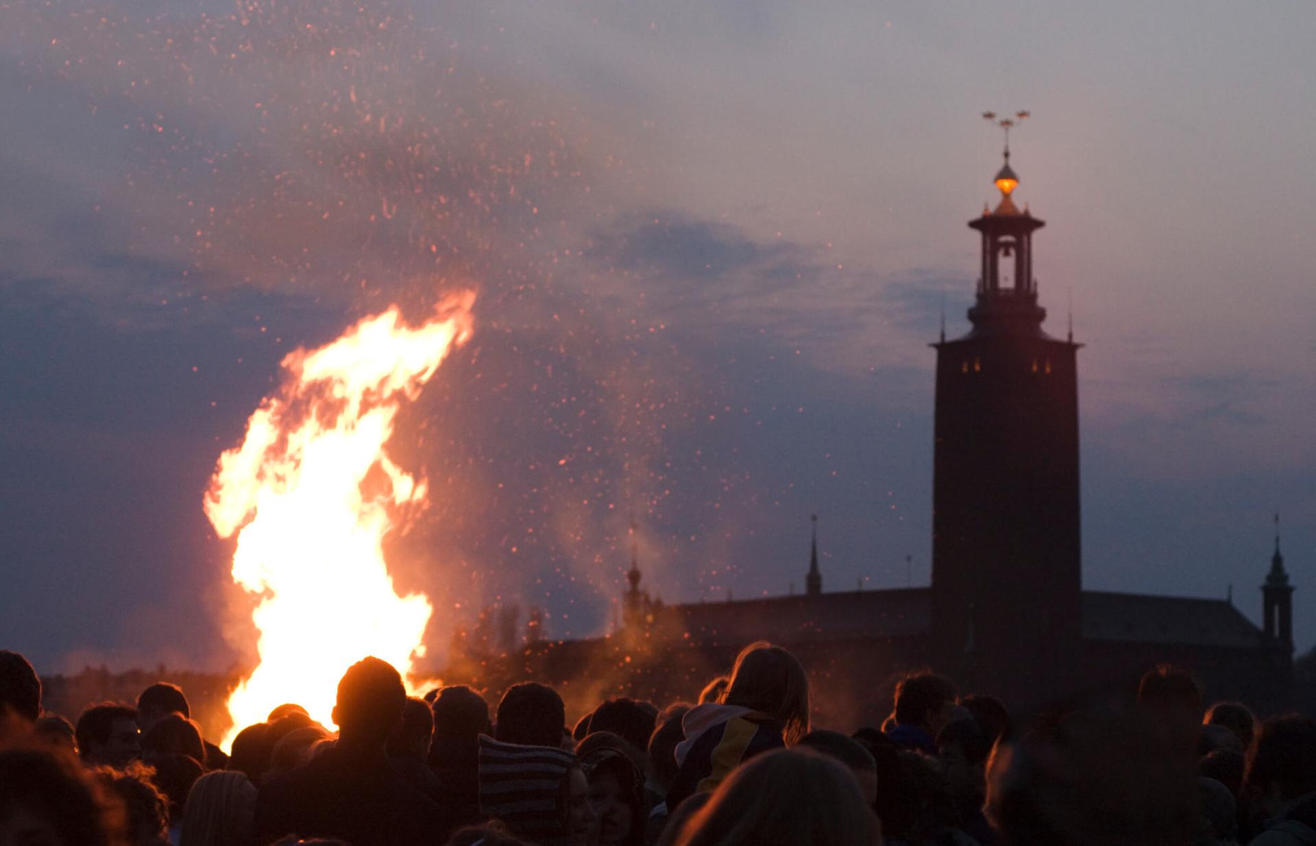 feux de Walpurgis à Stockholm