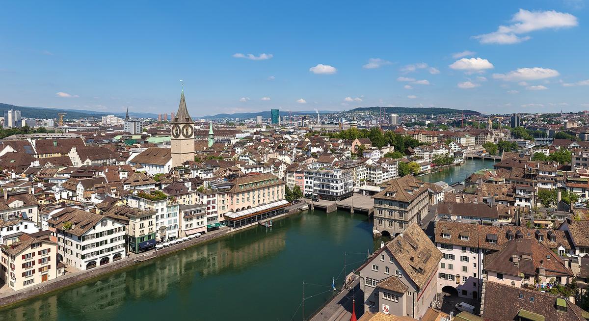 Vue aérienne de Zurich