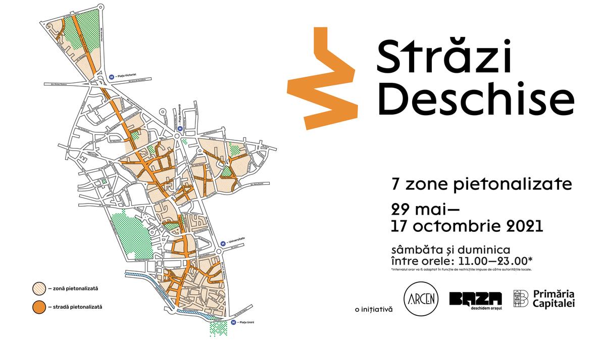 carte Bucarest centre piéton