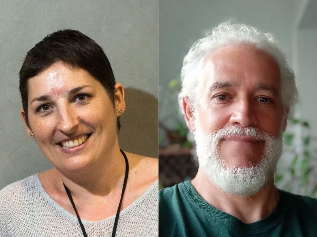 Mélanie Montinard (à gauche), tête de liste du mandat collectif Traits-d'Union, résidente à Rio de Janeiro, et Tulio Matencio, deuxième sur la liste, résident à Belo Horizonte