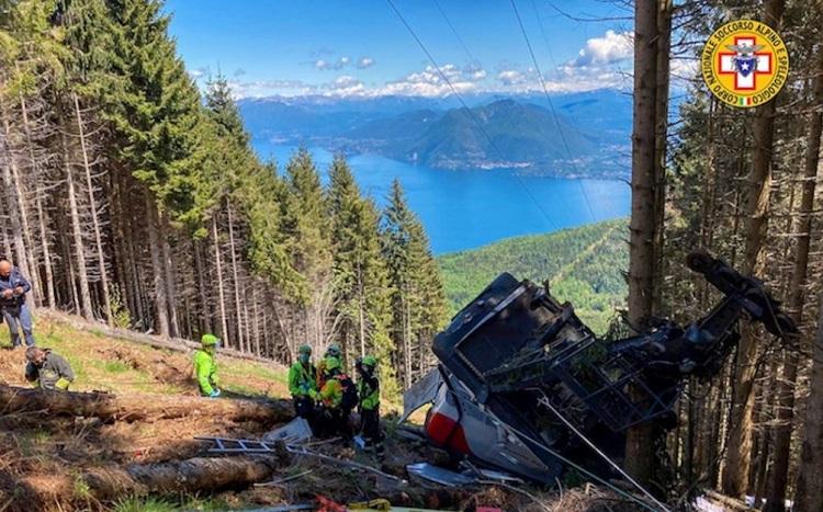 un accident de cabine téléphérique à Stresa