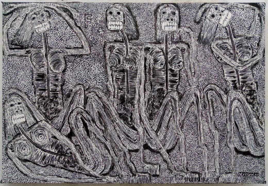 Toile de Patricorel artiste peintre Béninois