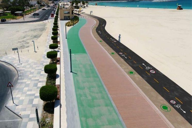 La piste cyclable à Jumeirah Beach