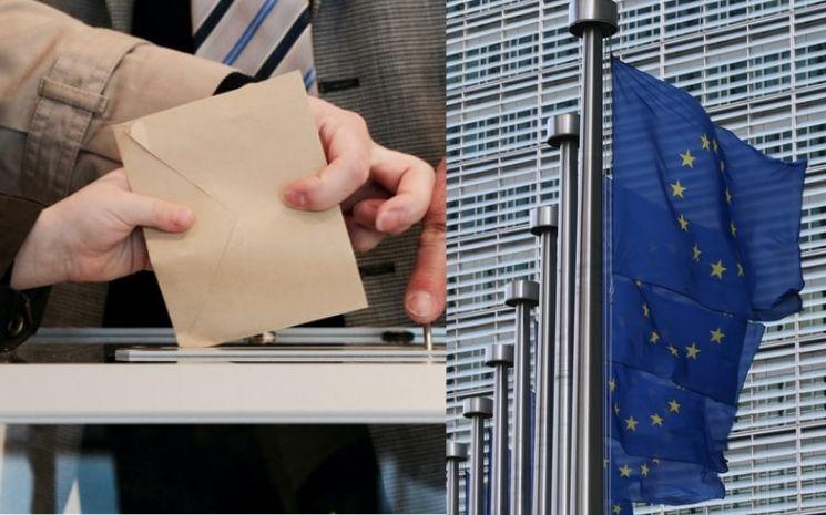 Une personne vote lors des élections européennes