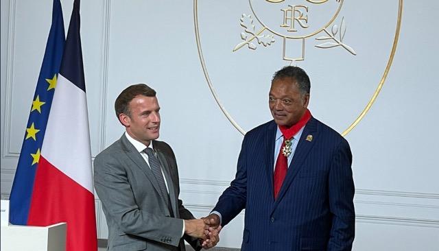 Emmanuel Macron et Jesse Jackson