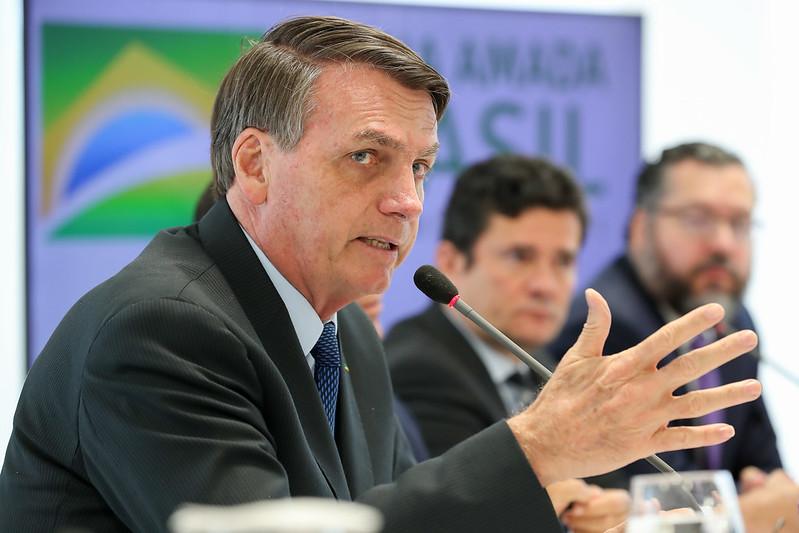 Jair Bolsonaro lors d'une conférence de presse