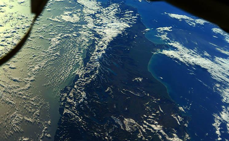 ile du sud depuis l'espace