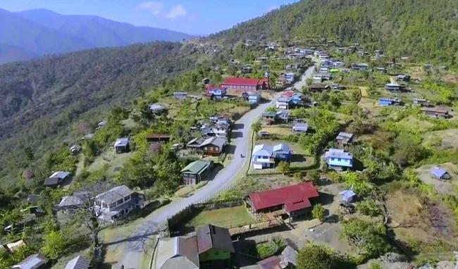 Une vue de Surkhua dans le Chin en Birmanie