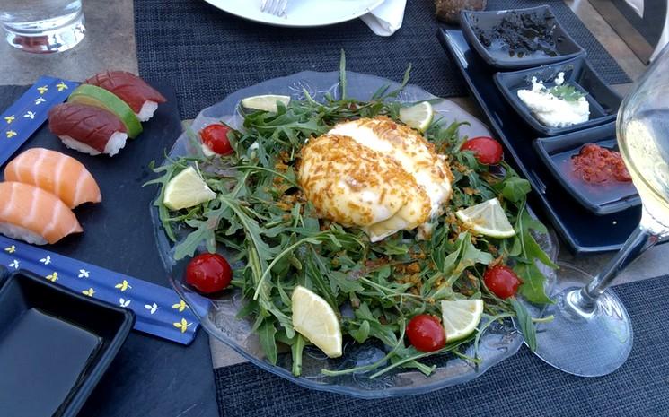 ZAHO RESTAURANT BURRATA BOUTARGUE et sushis