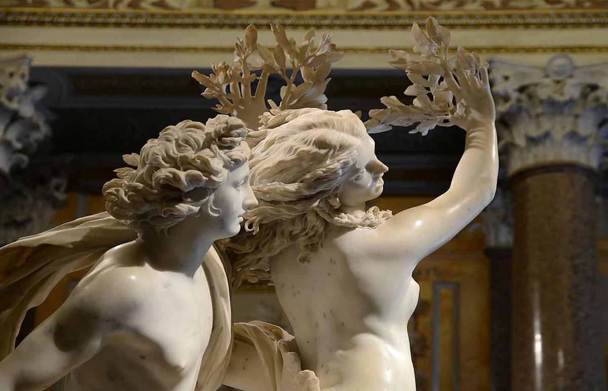 Sculpture de Daphné et Apollon à la gallerie Borghese