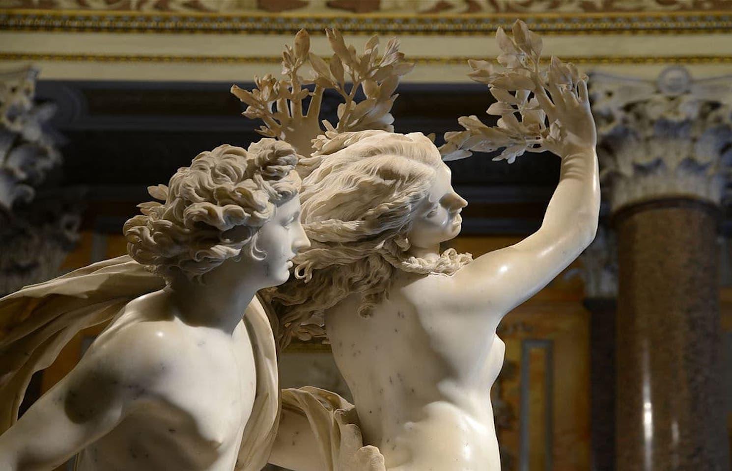 Sculpture de Daphné et Apollon à la gallerie Borghese